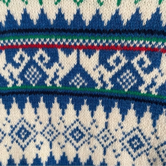 Iredell County Vintage Sweater size large hidden cat print nordic design EUC - Picture 5 of 11